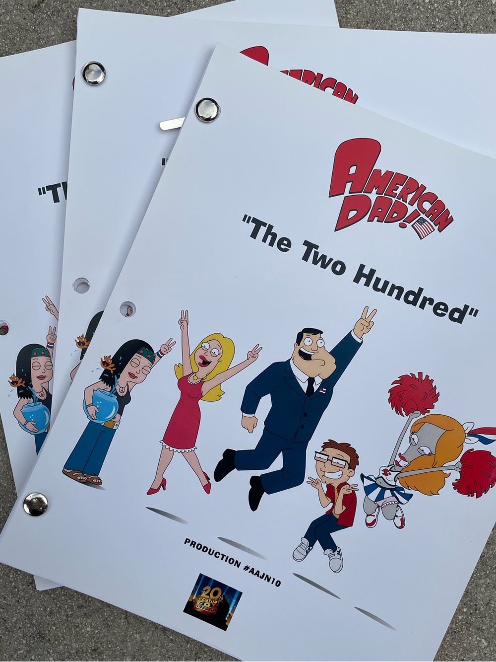 American Dad Authentic 200th Episode Signed Table-Draft Script The Two Hundred